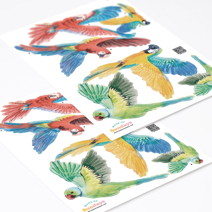 Stickers muraux perroquets tropicaux