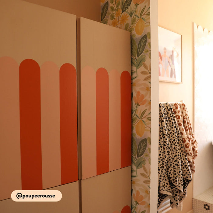 Bespoke Striped Scallops for IVAR Closet - Peel & Stick Wallpapers by Made of Sundays