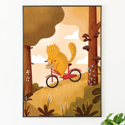 Biking Cat, Poster - Posters by Made of Sundays