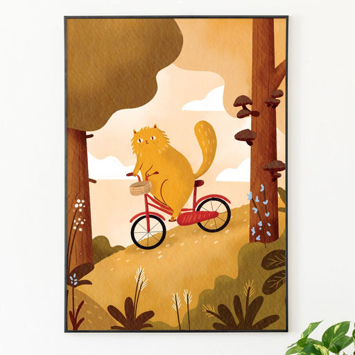Biking Cat, Poster - Posters by Made of Sundays