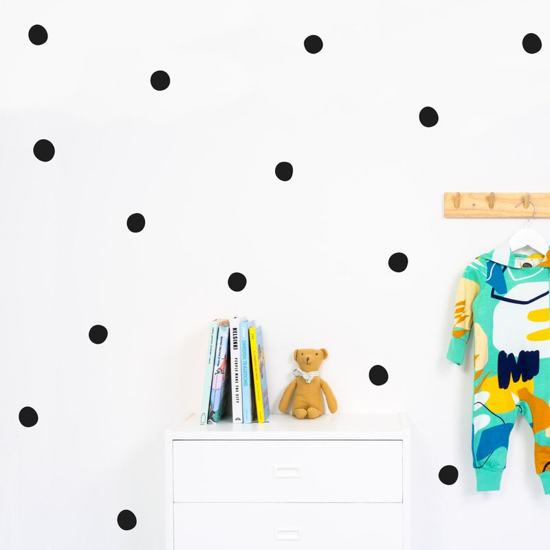 Black Round irregular Polka Dot Wall Stickers, 4-6 cm - Wallpaper Stickers by Made of Sundays