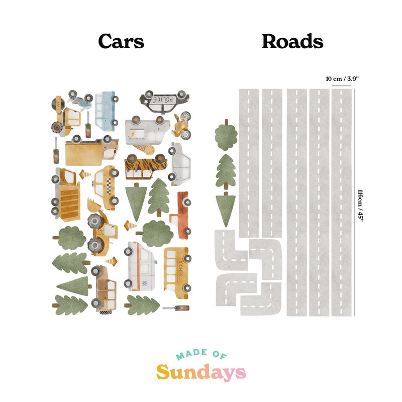 Cars and Construction Wall Stickers - Wallpaper Stickers by Made of Sundays