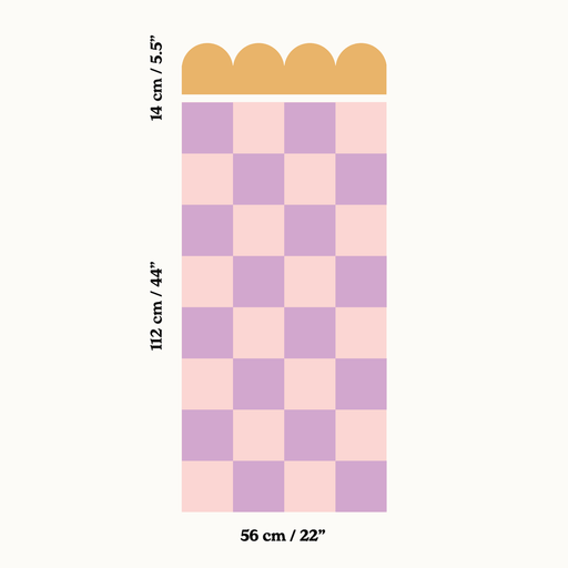 Checkerboard Half Wall Bespoke Wallpaper - Peel & Stick Wallpapers by Made of Sundays