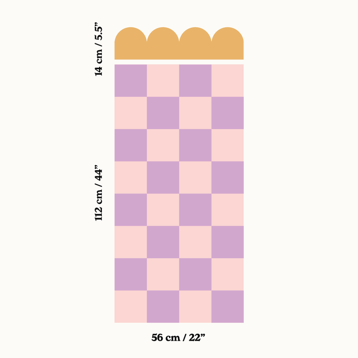 Checkerboard Half Wall Bespoke Wallpaper - Peel & Stick Wallpapers by Made of Sundays