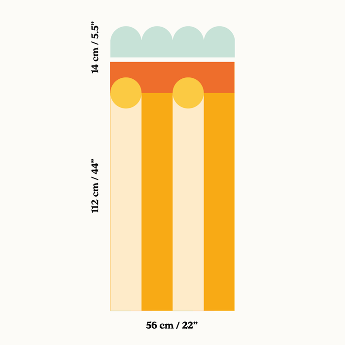 Circus Columns Bespoke Half Wall Wallpaper - Peel & Stick Wallpapers by Made of Sundays