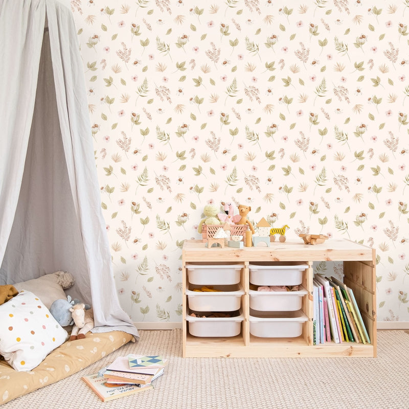 Dried Flowers Wallpaper - Peel & Stick Wallpapers by Made of Sundays