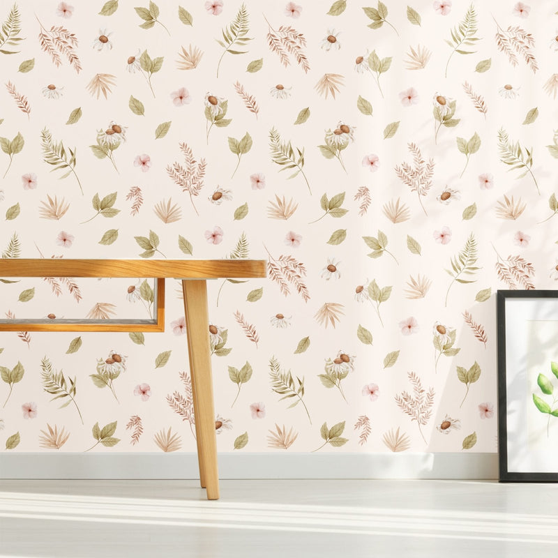 Dried Flowers Wallpaper - Peel & Stick Wallpapers by Made of Sundays