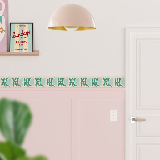 Flower Parade Wallpaper Border - Peel & Stick Wallpapers by Made of Sundays