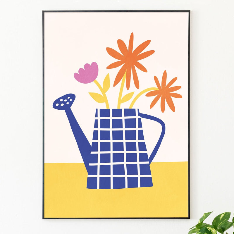 Flowers in watering pot, Poster - Posters by Made of Sundays