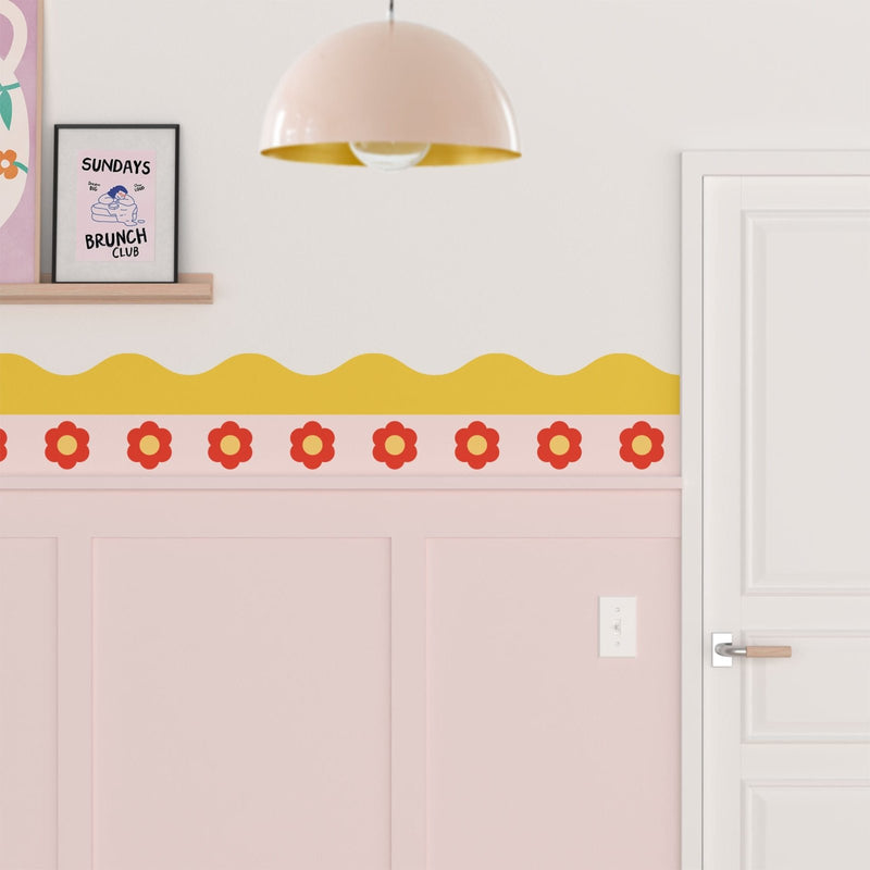Flowers Wallpaper Border - Peel & Stick Wallpapers by Made of Sundays