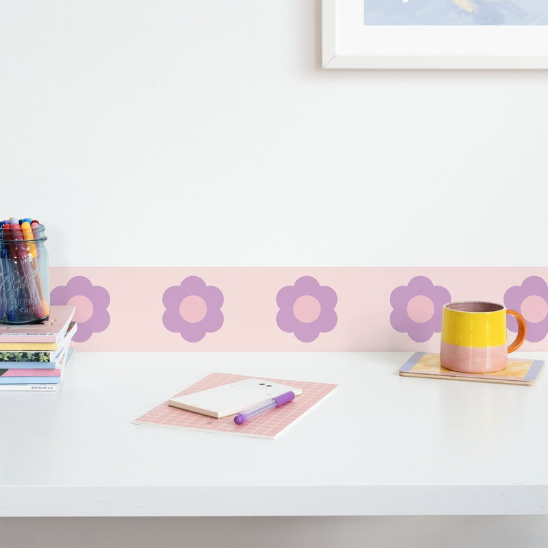 Flowers Wallpaper Border - Peel & Stick Wallpapers by Made of Sundays