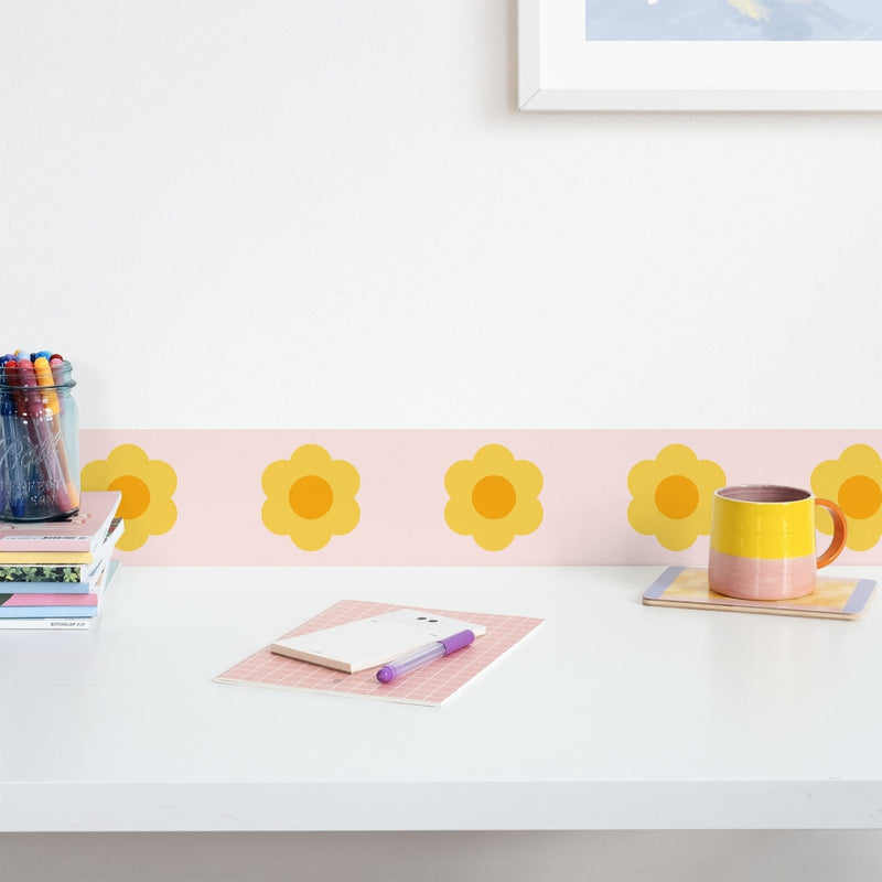 Flowers Wallpaper Border - Peel & Stick Wallpapers by Made of Sundays