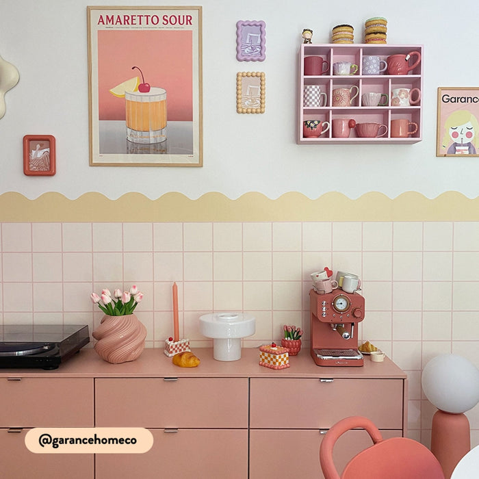 Grid Half Wall Bespoke Wallpaper - Peel & Stick Wallpapers by Made of Sundays