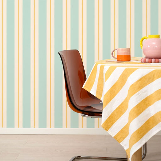 Riviera Stripes Bespoke Wallpaper - Peel & Stick Wallpapers by Made of Sundays