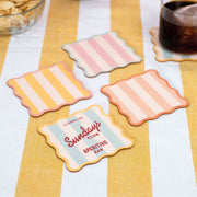 Striped Plywood Coasters, Wiggle Edge - Tablewares by Made of Sundays