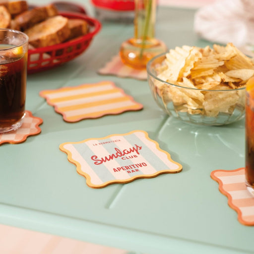 Striped Plywood Coasters, Wiggle Edge - Tablewares by Made of Sundays