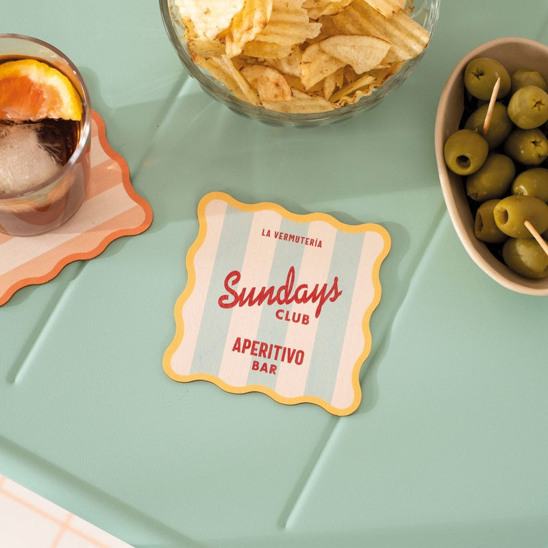 Striped Plywood Coasters, Wiggle Edge - Tablewares by Made of Sundays