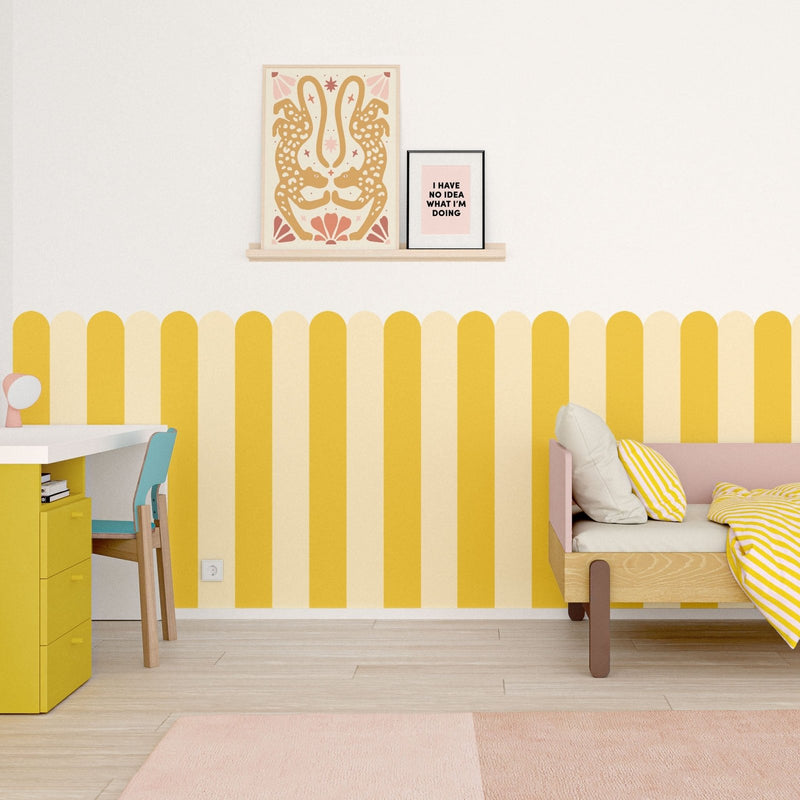 Striped Scallop Wallpaper - Peel & Stick Wallpapers by Made of Sundays