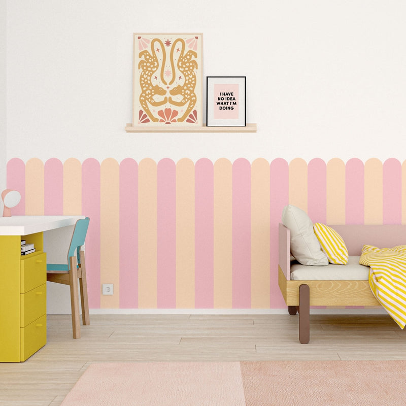Striped Scallop Wallpaper - Peel & Stick Wallpapers by Made of Sundays