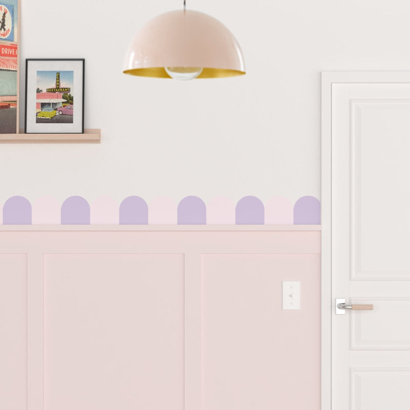 Striped Scalloped Wallpaper Border - Peel & Stick Wallpapers by Made of Sundays