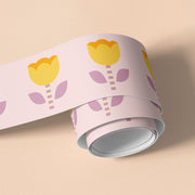 Striped Tulip Wallpaper Border - Peel & Stick Wallpapers by Made of Sundays