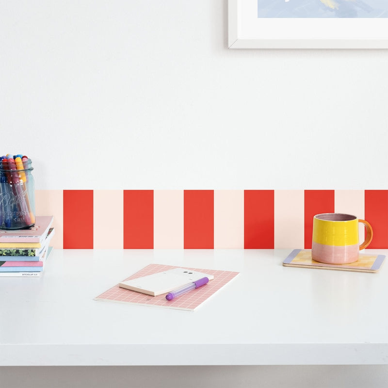 Striped Wallpaper Border - Peel & Stick Wallpapers by Made of Sundays