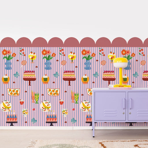 Summer Garden Half - Wall Wallpaper - Peel & Stick Wallpapers by Made of Sundays