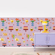 Summer Garden Half - Wall Wallpaper - Peel & Stick Wallpapers by Made of Sundays