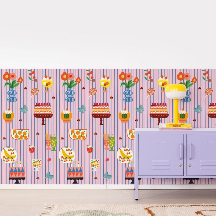 Summer Garden Half - Wall Wallpaper - Peel & Stick Wallpapers by Made of Sundays