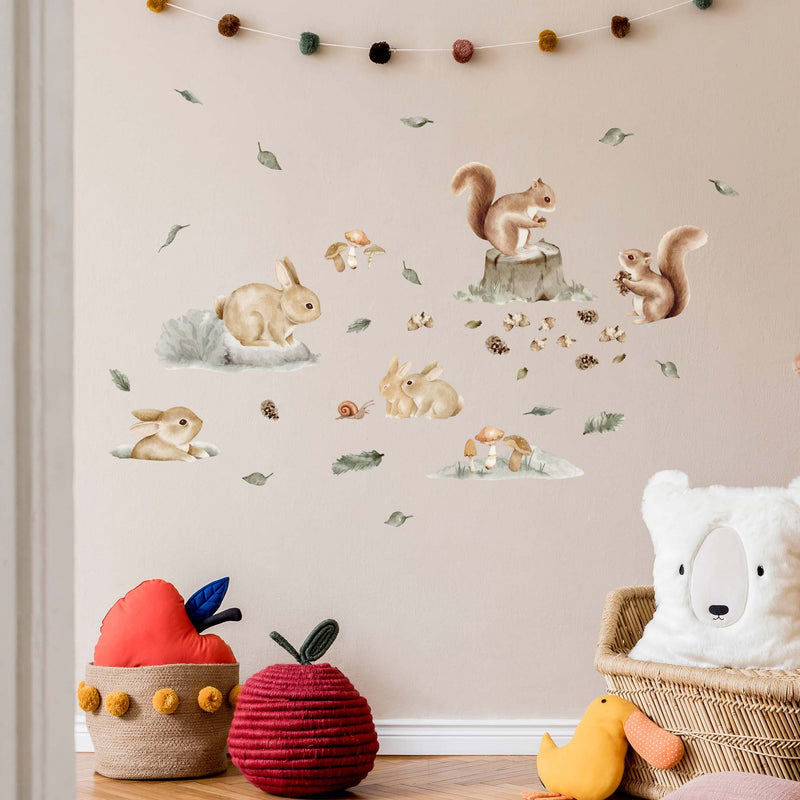 Nordic Forest Small Animals, Wall Stickers