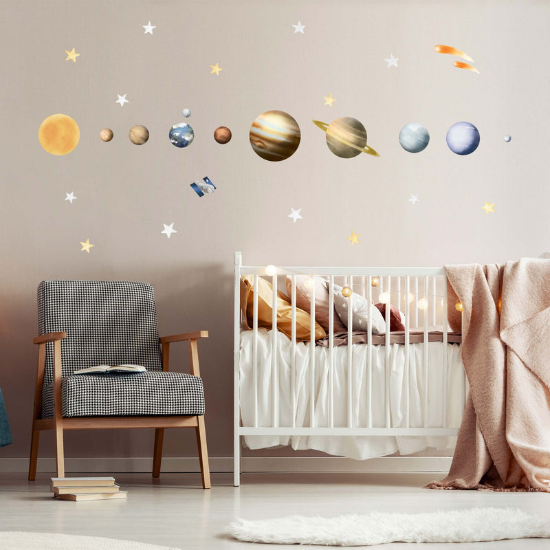 Solar System, Watercolour wall stickers