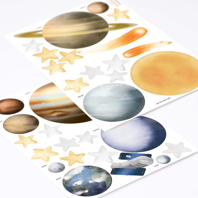Solar System, Watercolour wall stickers