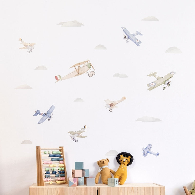 Airplanes and Clouds wall stickers - Made of Sundays