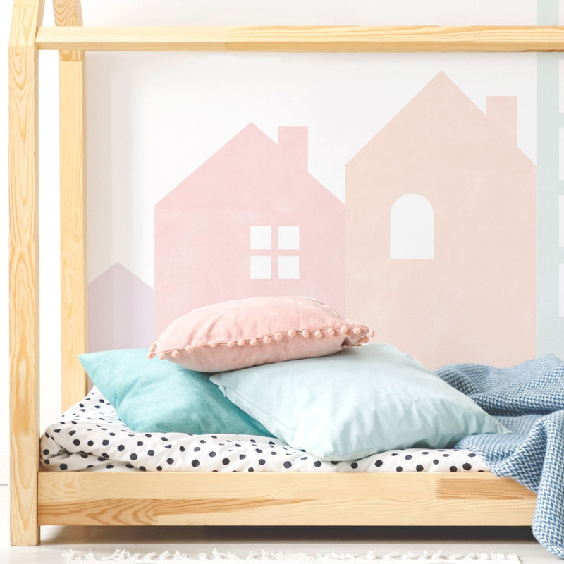 Big City Mural Wall Stickers, Pastel - Made of Sundays