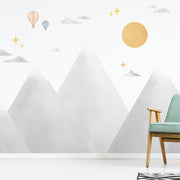 Big Mountains and Hot Air Balloons Wall Stickers - Made of Sundays