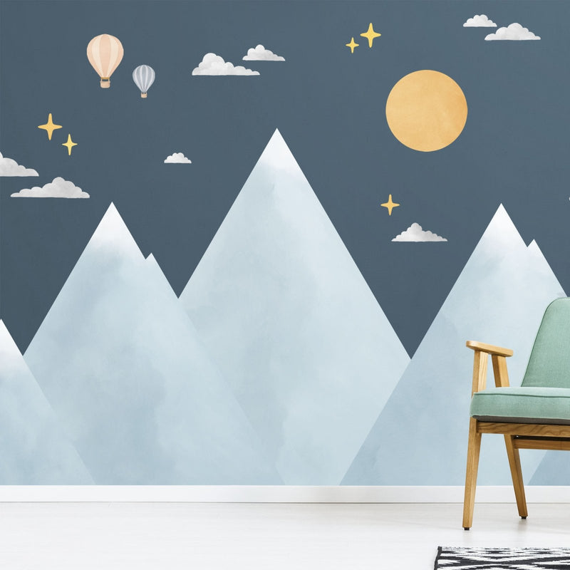 Big Mountains and Hot Air Balloons Wall Stickers - Made of Sundays