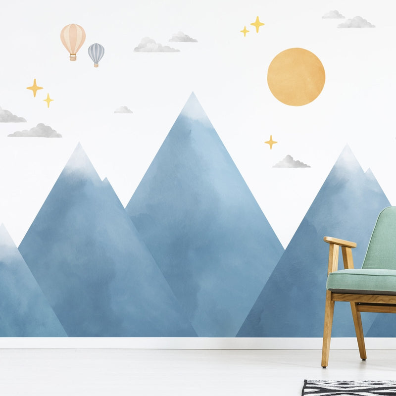 Big Mountains and Hot Air Balloons Wall Stickers - Made of Sundays