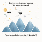 Big Mountains and Hot Air Balloons Wall Stickers - Made of Sundays