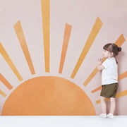Big Orange Rising Sun Wall Sticker - Made of Sundays