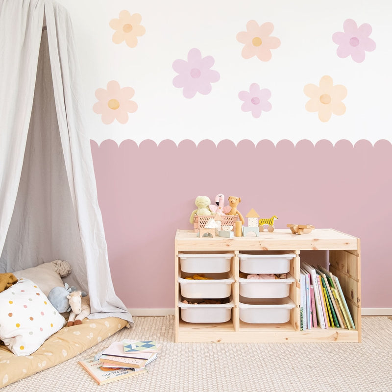 Big Purple, Pink and Orange Daisy Flowers Wall Stickers - Made of Sundays