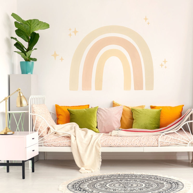 Big Watercolour Rainbow wall sticker, Boho - Made of Sundays
