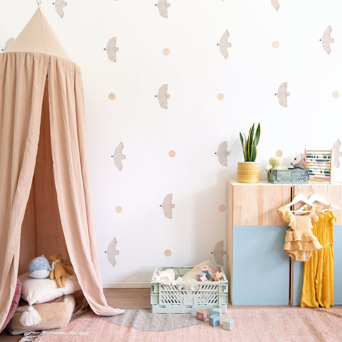Birds and Polka Dots Wall Stickers - Wallpaper Stickers by Made of Sundays