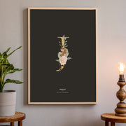 Birth Poster, Floral Letter - Dark - Made of Sundays