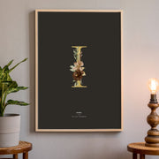 Birth Poster, Floral Letter - Dark - Made of Sundays