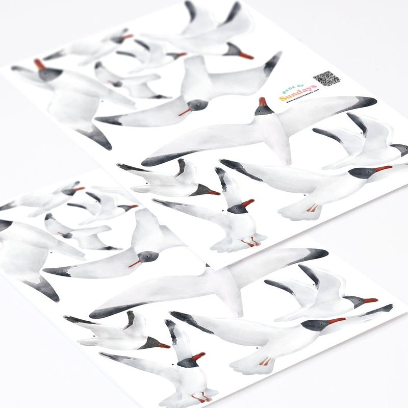 Black-Headed Seagulls Bird Wall Stickers - Wallpaper Stickers by Made of Sundays