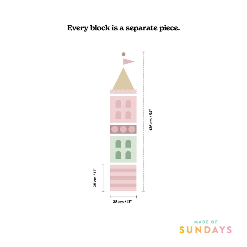 Block Castle Wall Stickers - Made of Sundays