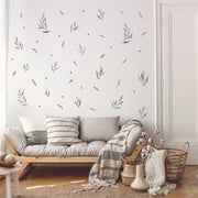 Botanical Olive Leaves Wall Stickers - Plastic-free wall decals for easy home decor
