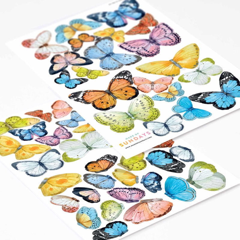 Butterflies Watercolour Wall Stickers - Made of Sundays