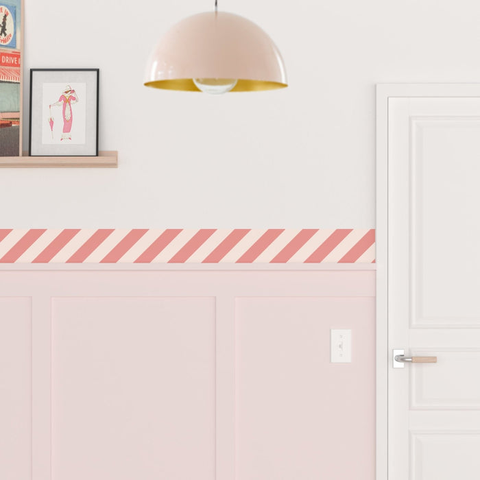 Candy Stripe Wallpaper Border - Peel & Stick Wallpapers by Made of Sundays