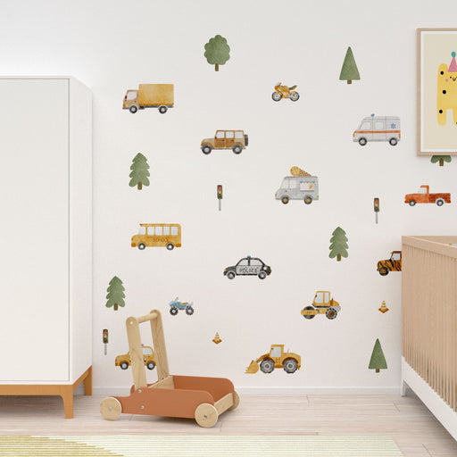 Cars and Construction Wall Stickers - Wallpaper Stickers by Made of Sundays